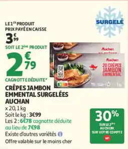 Auchan Auchan Crêpes Jambon Emmental Surgelées offre