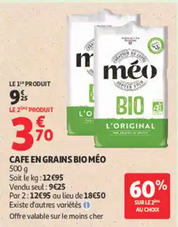 Auchan méo CAFE EN GRAINS BIO offre