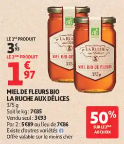 Auchan LA RUCHE AUX DÉLICES MIEL DE FLEURS BIO offre