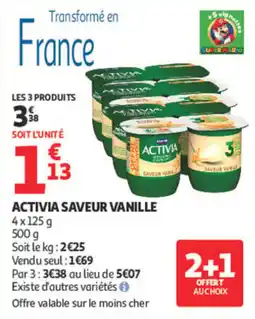 Auchan ACTIVIA SAVEUR VANILLE offre