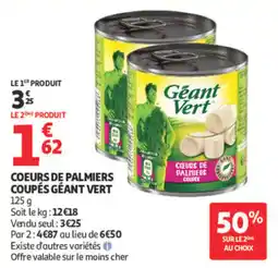 Auchan Géant Vert Coeurs de palmiers coupés offre