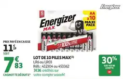 Auchan Energizer Piles offre