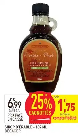 naturéO Decacer sirop d'érable - 189 ml offre