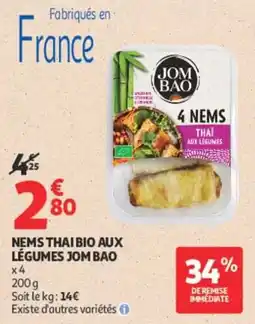Auchan JOM BAO NEMS THAI BIO AUX LÉGUMES offre