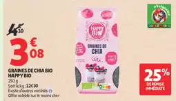 Auchan HAPPY BIO GRAINES DE CHIA offre