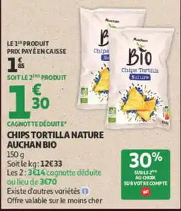Auchan Auchan Bio Chips Tortilla Nature offre