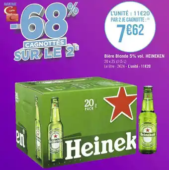 Géant Casino Heineken bière blonde 5% vol. offre
