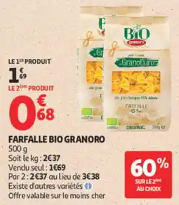 Auchan Granoro Farfalle Bio offre