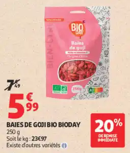 Auchan BIO DAY Baies de goji offre