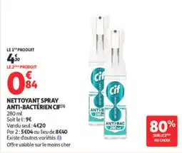 Auchan CIF Nettoyant spray anti-bactérien offre