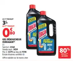 Auchan Ouragan gel déboucheur offre