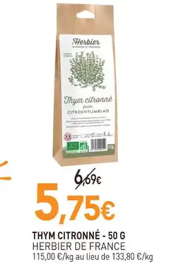 naturéO Herbier de france thym citronné offre