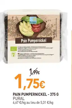 naturéO Pural pain pumpernickel - 375 g offre