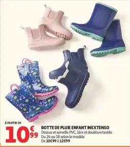 Auchan INEXTENSO BOTTE DE PLUIE ENFANT offre