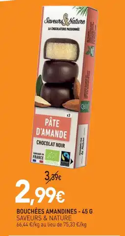 naturéO Saveurs & nature bouchées amandines - 45 g offre