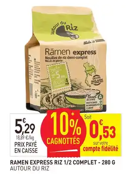 naturéO Autour du riz ramen express riz 1/2 complet - 280 g offre