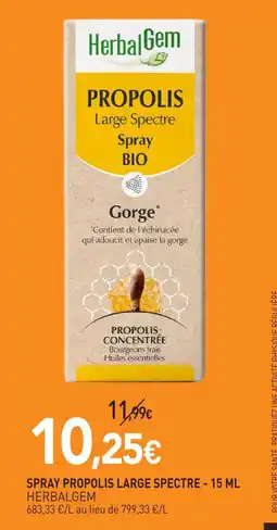 naturéO Herbalgem spray propolis large spectre - 15 ml offre