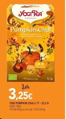 naturéO Yogi tea yogi pumpkin chai x 17 - 32,3 g offre