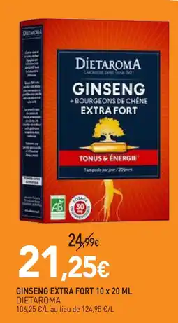 naturéO Dietaroma ginseng extra fort 10 x 20 ml offre
