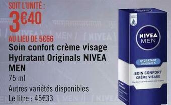 Géant Casino Nivea men soin confort crème visage hydratant originals offre