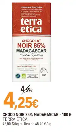 naturéO Terra etica choco noir 85% madagascar - 100 g offre