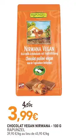 naturéO Rapunzel chocolat vegan nirwana offre