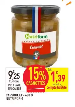 naturéO Nutriform cassoulet offre