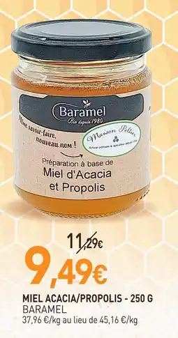 naturéO Baramel miel acacia/propolis - 250 g offre
