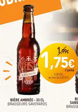 naturéO Brasseurs savoyards bière ambrée - 33 cl offre