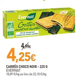 naturéO Evernat carrés choco noir - 225 g offre