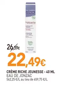 naturéO Eau de jonzac crème riche jeunesse - 40 ml offre