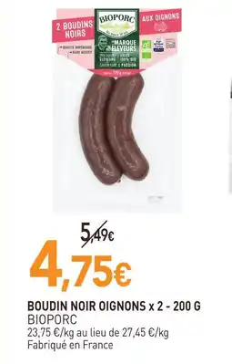 naturéO Bioporc boudin noir oignons offre
