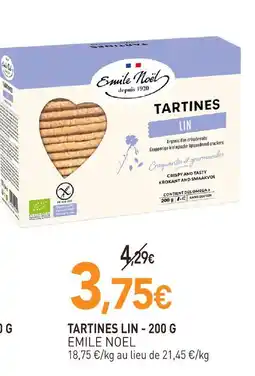 naturéO Emile noel tartines lin offre