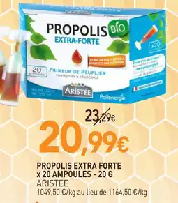 naturéO Aristee propolis bio extra forte x 20 ampoules - 20 g offre
