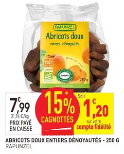 naturéO Rapunzel abricots doux entiers dénoyautés offre