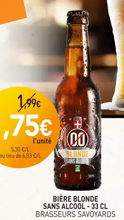 naturéO Brasseurs savoyards bière blonde sans alcool - 33 cl offre