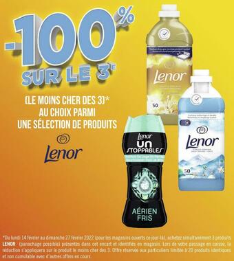 Géant Casino Lenor bon plan sur une sélection de produits de la marque lenor offre