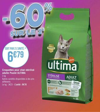 Géant Casino Ultima croquettes pour chat stérilisé adulte poulet offre