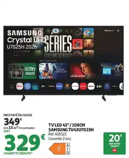 Auchan SAMSUNG TV LED 43" / 108CM offre