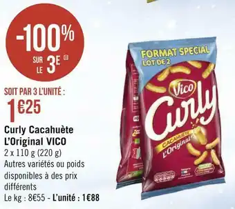 Géant Casino Vico curly cacahuète l’original offre