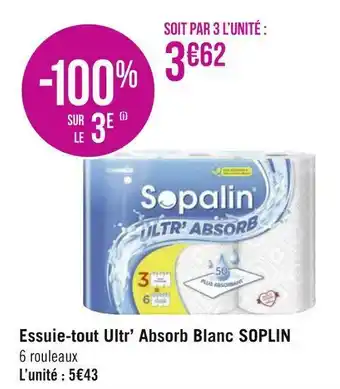 Géant Casino Sopalin essuie-tout ultr’ absorb blanc offre