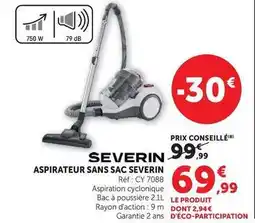 Hyper U Severin - aspirateur sans sac offre