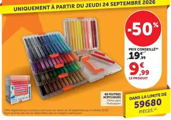 Hyper U 60 feutres acryliques offre