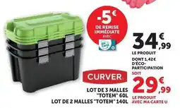 Hyper U Lot de 3 malles totem 60l offre