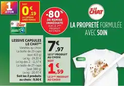 Hyper U Le chat - lessive capsules offre