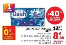 Hyper U Dash - lessive pods all in 1 offre