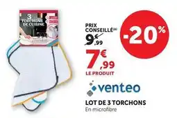 Hyper U Venteo - lot de 3 torchons offre
