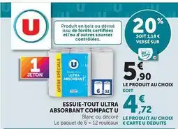 Hyper U U - essuie-tout ultra absorbant compact u offre