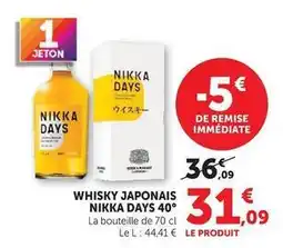 Hyper U Nikka days - whisky japonais 40 offre