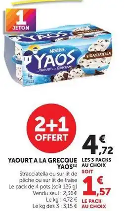 Hyper U Nestlé - yaourt a la grecque yaos offre